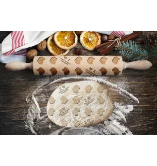 Central Asia Shepherd Dog, Central Asian Shepherd Dog - patterned rolling pin with a dog, rolling pin for dough and ceramics, a gift for a pastry chef from the Art-Dog brand