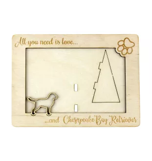 Chesapeake Bay Retriever - Fotorahmen, gravierter Holzrahmen, ein schönes Gadget für den Hundeliebhaber von Art-Dog