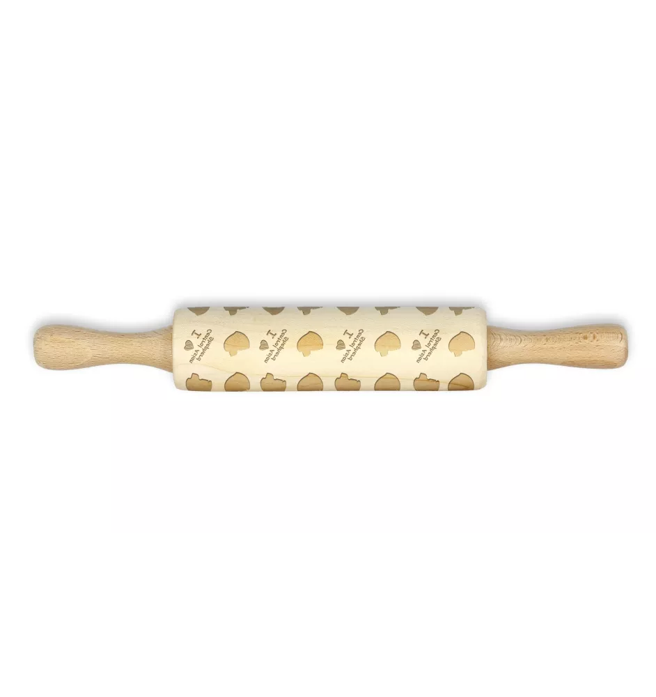Central Asian Shepherd Dog - small rolling pin with a dog pattern, a rolling pin for children's dough, decorating ceramic clay by Art-Dog brand