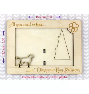 Chesapeake Bay Retriever - Fotorahmen, gravierter Holzrahmen, ein schönes Gadget für den Hundeliebhaber von Art-Dog