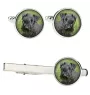 Tschechischer Terrier,   Böhmischer Terrier, Český Teriér Ärmelknöpfe und Krawatte mit Ihrem Foto, Anzugaccessoire, Herrenschmuck der Marke Art-Dog