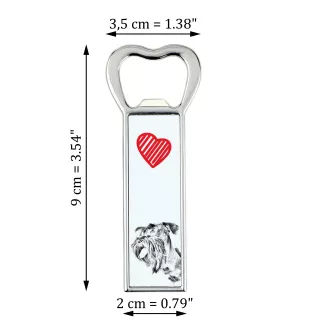 Cesky Terrier, Czech Terrier, Bohemian Terrier - bottle opener with a dog, personalized fridge opener, unique gift for a man by Art-Dog brand
