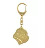 Berger d'Asie Centrale, Sredneasiatskaïa ovtcharka - porte-clés et collier avec chien dans une boîte, produit plaqué or de haute qualité, marque Art-Dog
