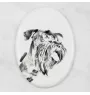 Cesky Terrier, Czech Terrier, Bohemian Terrier - commemorative plaque with a photo of a dog, tombstone with a print, personalized oval plaque from the Art-Dog brand