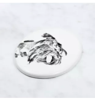 Terrier Tchèque, Cesky Terrier - une plaque commémorative avec une photo de chien, une plaque funéraire avec une impression, une plaque ovale personnalisée de la marque Art-Dog
