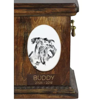 Terrier Tchèque, Cesky Terrier - une plaque commémorative avec une photo de chien, une plaque funéraire avec une impression, une plaque ovale personnalisée de la marque Art-Dog