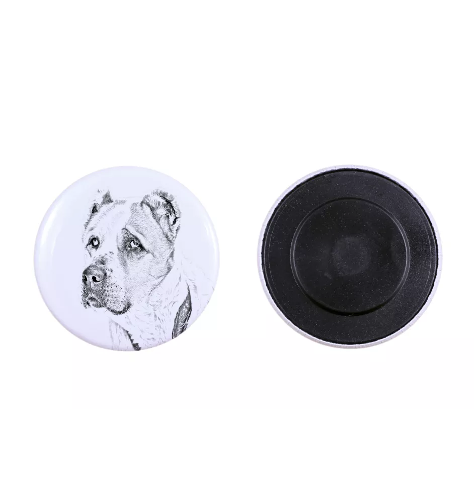 Berger d'Asie Centrale, Sredneasiatskaïa ovtcharka - aimant avec un œil de chien, exceptionnellement léger, aimant puissant, produit fabriqué à la main par la marque Art-Dog