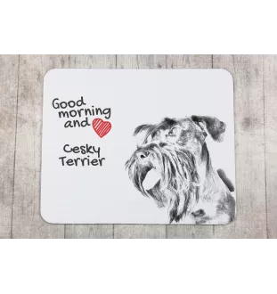 Terrier Tchèque, Cesky Terrier - tapis de souris personnalisé avec impression, tapis de souris personnalisé avec chien, accessoire unique pour employé de bureau de la marque Art-Dog