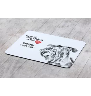 Tschechischer Terrier,   Böhmischer Terrier, Český Teriér - Mauspad mit Druck, personalisiertes Mauspad mit Hund, einzigartiges Gadget für Büroangestellte von Art-Dog.
