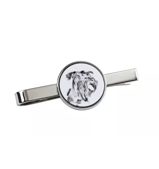Cesky Terrier, Czech Terrier, Bohemian Terrier - tie clip with a dog, personalized tie clip, a unique gift for a man from the Art-Dog brand