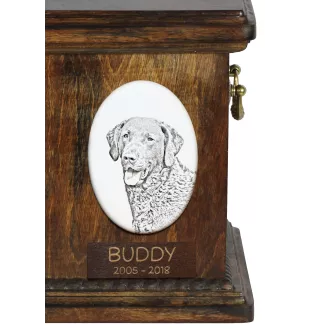 Chesapeake Bay Retriever, Chessie - commemorative plaque with a photo of a dog, tombstone with a print, personalized oval plaque from the Art-Dog brand