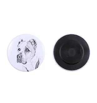 Mittelasiatischer Schäferhund, Zentralasiatischer Owtscharka Magnet mit einem Hundepfotenabdruck, außergewöhnlich leicht, starker Magnet, handgefertigtes Produkt der Marke Art-Dog