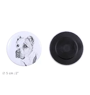 Mittelasiatischer Schäferhund, Zentralasiatischer Owtscharka Magnet mit einem Hundepfotenabdruck, außergewöhnlich leicht, starker Magnet, handgefertigtes Produkt der Marke Art-Dog
