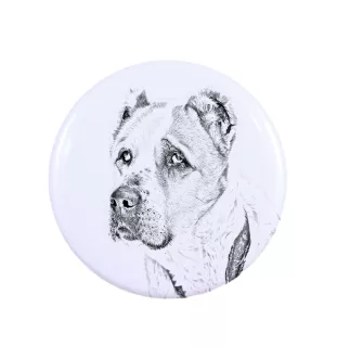 Mittelasiatischer Schäferhund, Zentralasiatischer Owtscharka Magnet mit einem Hundepfotenabdruck, außergewöhnlich leicht, starker Magnet, handgefertigtes Produkt der Marke Art-Dog