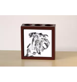 Cesky Terrier, Czech Terrier, Bohemian Terrier - pen holder with a dog, desk organizer with a print, personalized desk decoration from the Art-Dog brand.