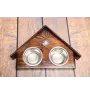 Central Asia Shepherd Dog, Central Asian Shepherd Dog - wooden stand with bowls for a dog, decorative dog bowls, a gift for adopting a dog from the Art-Dog brand