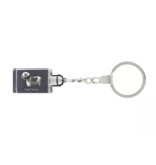 Cesky Terrier, Czech Terrier, Bohemian Terrier - Crystal key ring with dog photo, illuminated key ring, unique gift by Art-Dog brand