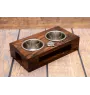 Central Asia Shepherd Dog, Central Asian Shepherd Dog - wooden stand with bowls for a dog, steel dog bowls, a gift for adopting a dog from the Art-Dog brand