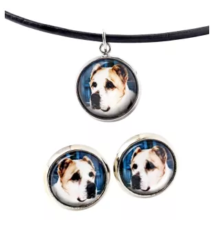 Mittelasiatischer Schäferhund, Zentralasiatischer Owtscharka - Schmuck mit Ihrem Foto-Box, Halskette und Ohrringe-Set, personalisierte Produkte der Marke Art-Dog.