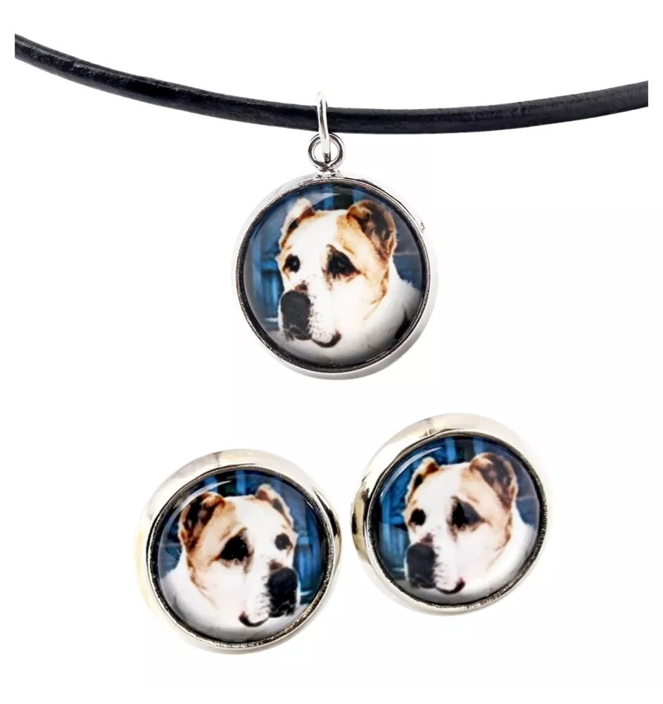 Mittelasiatischer Schäferhund, Zentralasiatischer Owtscharka - Schmuck mit Ihrem Foto-Box, Halskette und Ohrringe-Set, personalisierte Produkte der Marke Art-Dog.