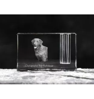 Chesapeake Bay Retriever - Stifthalter, Kristallorganizer mit Hundefoto, einzigartige Schreibtischdekoration der Marke Art-Dog