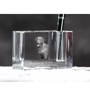 Chesapeake Bay Retriever, Chessie - Pen stand, crystal organiser with dog photo, unique desk decoration by Art-Dog brand