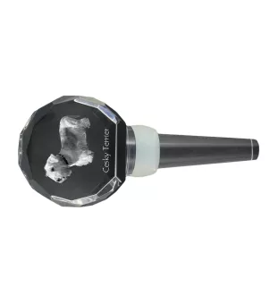 Terrier Tchèque, Cesky Terrier - Bouchon de bouteille en cristal, bouchon de vin unique avec photo, cadeau personnalisé pour sommelier par la marque Art-Dog