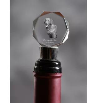 Chesapeake Bay Retriever, Chessie - Bottle stopper, crystal wine stopper with photo, personalised gift for bartender by Art-Dog brand