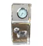 Terrier Tchèque, Cesky Terrier - montre en cristal avec photo, photo de chien dans un cristal, horloge de bureau personnalisée de la marque Art-Dog