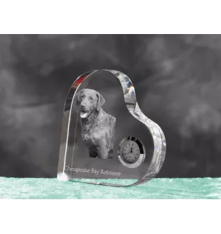 Chesapeake Bay Retriever zegar w kształcie serca z psem Art-Dog
