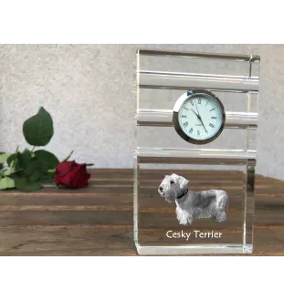 Terier czeski zegar trój-paskowy z psem Art-Dog