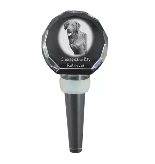 Chesapeake Bay Retriever, Chessie - Crystal bottle stopper, unique wine stopper with photo, personalised gift for sommelier by Art-Dog brand