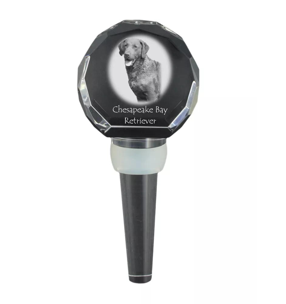 Retriever de la baie de Chesapeake - Bouchon de bouteille en cristal, bouchon de vin unique avec photo, cadeau personnalisé pour sommelier par la marque Art-Dog