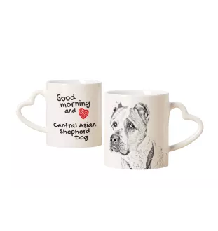 Zentralasiatischer Hirtenhund - Tasse mit Hund, entzückende Tasse mit herzförmigem Henkel, universelles Geschenk der Marke Art-Dog
