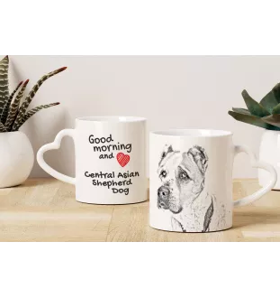Central Asian Shepherd Dog - cup with a dog, adorable cup with a heart-shaped handle, universal gift from the Art-Dog brand