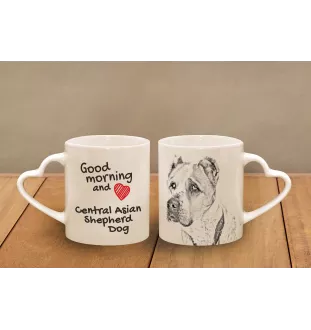 Zentralasiatischer Hirtenhund - Tasse mit Hund, entzückende Tasse mit herzförmigem Henkel, universelles Geschenk der Marke Art-Dog