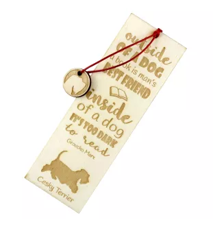 Cesky Terrier, Czech Terrier, Bohemian Terrier - dog bookmark, personalized bookmark, gift for bookworm from Art-Dog brand