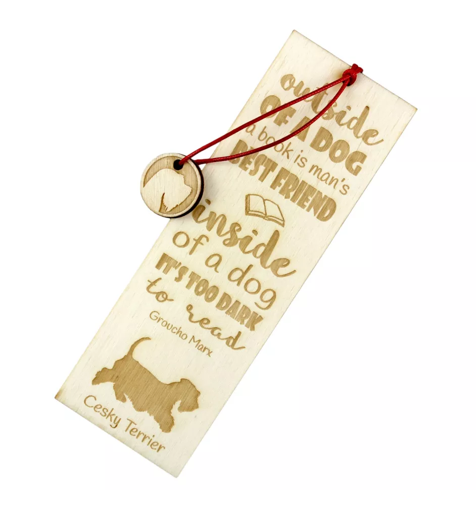 Cesky Terrier, Czech Terrier, Bohemian Terrier - dog bookmark, personalized bookmark, gift for bookworm from Art-Dog brand