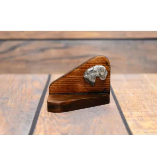 Cesky Terrier, Czech Terrier, Bohemian Terrier - wooden candle holder with a dog, tealight holder, a memorial place for a dog by Art-Dog brand