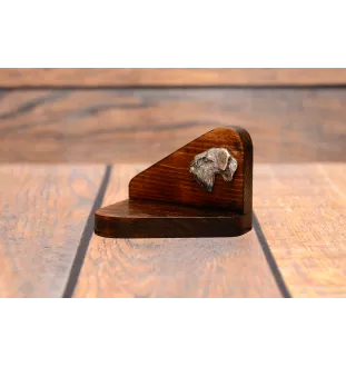 Cesky Terrier, Czech Terrier, Bohemian Terrier - wooden candle holder with a dog, tealight holder, a memorial place for a dog by Art-Dog brand