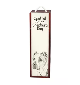 Berger d'Asie Centrale, Sredneasiatskaïa ovtcharka - boîte à vin avec chien, boîte à alcool avec graphisme, boîte cadeau personnalisée de la marque Art-Dog
