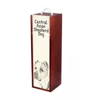 Berger d'Asie Centrale, Sredneasiatskaïa ovtcharka - boîte à vin avec chien, boîte à alcool avec graphisme, boîte cadeau personnalisée de la marque Art-Dog