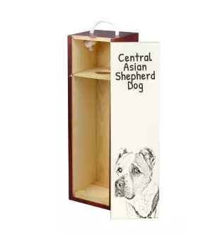 Berger d'Asie Centrale, Sredneasiatskaïa ovtcharka - boîte à vin avec chien, boîte à alcool avec graphisme, boîte cadeau personnalisée de la marque Art-Dog