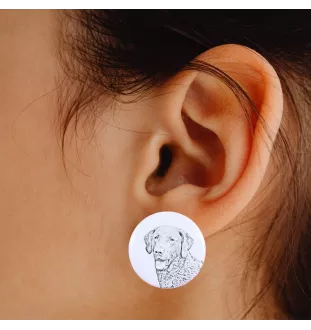 Retriever de la baie de Chesapeake - boucles d'oreilles uniques avec un chien, votre animal de compagnie sur un porte-clés, marque propre Art-Dog