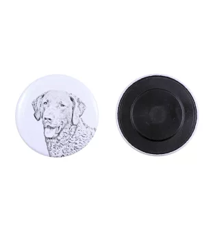 Chesapeake Bay Retriever Magnet mit einem Hundepfotenabdruck, außergewöhnlich leicht, starker Magnet, handgefertigtes Produkt der Marke Art-Dog