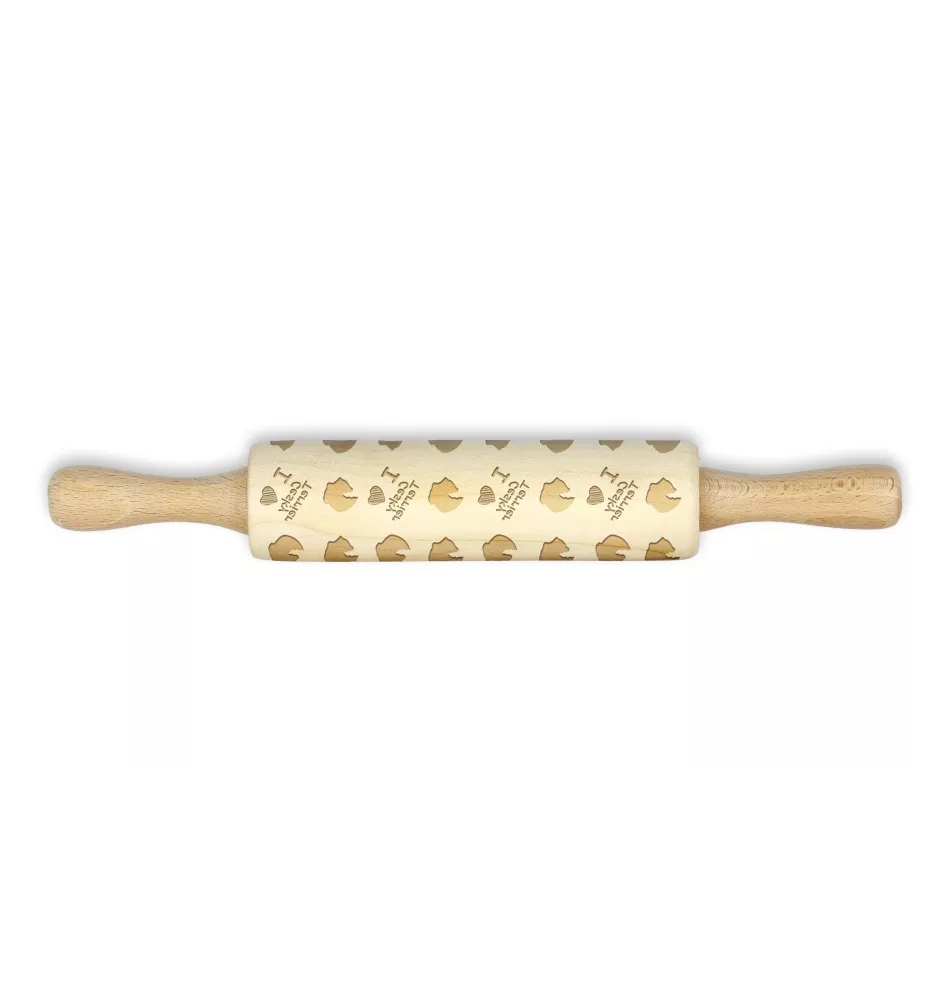 Terrier Tchèque, Cesky Terrier - petit rouleau à motifs de chien, rouleau à pâtisserie pour enfant, décoration en argile céramique de la marque Art-Dog