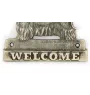 Cesky Terrier, Czech Terrier, Bohemian Terrier - a door sign with a dog, a brass welcome plaque, a unique sign with the inscription Welcome from the Art-Dog brand