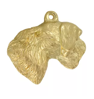 Cesky Terrier, Czech Terrier, Bohemian Terrier - keychain and necklace with a dog in a box, high-quality gold-plated product, Art-Dog brand