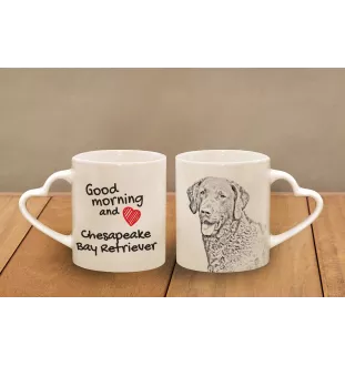 Chesapeake Bay Retriever, Chessie - cup with a dog, adorable cup with a heart-shaped handle, universal gift from the Art-Dog brand