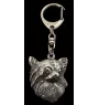 Chihuahua long-haired - Silver-plated key ring with dog, handbag decoration, backpack pendant by Art-Dog brand